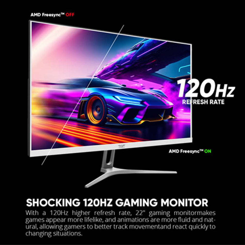 ARMAGGEDDON GAMING MONITOR 22' PIXXEL+ PRO SERIES SUPER 120 WHITE