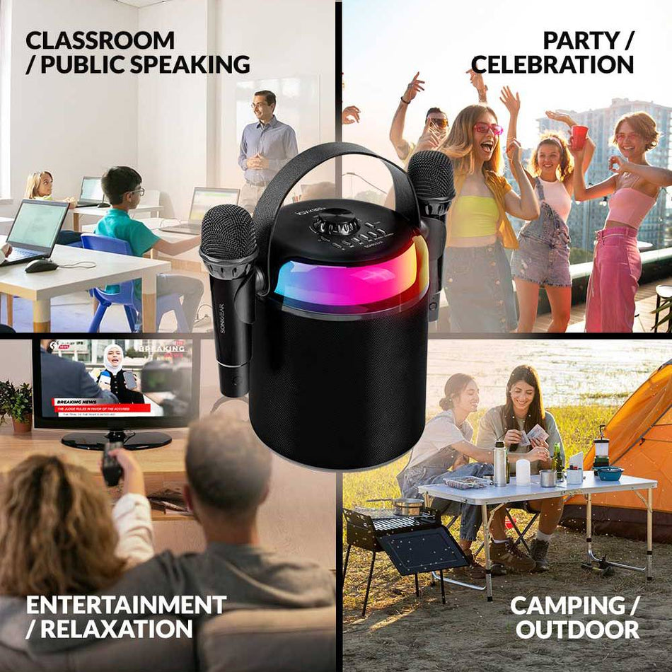 Sonicgear Bt5.3 Portable Rgb Karaoke Wireless Speaker Iox K800 Black