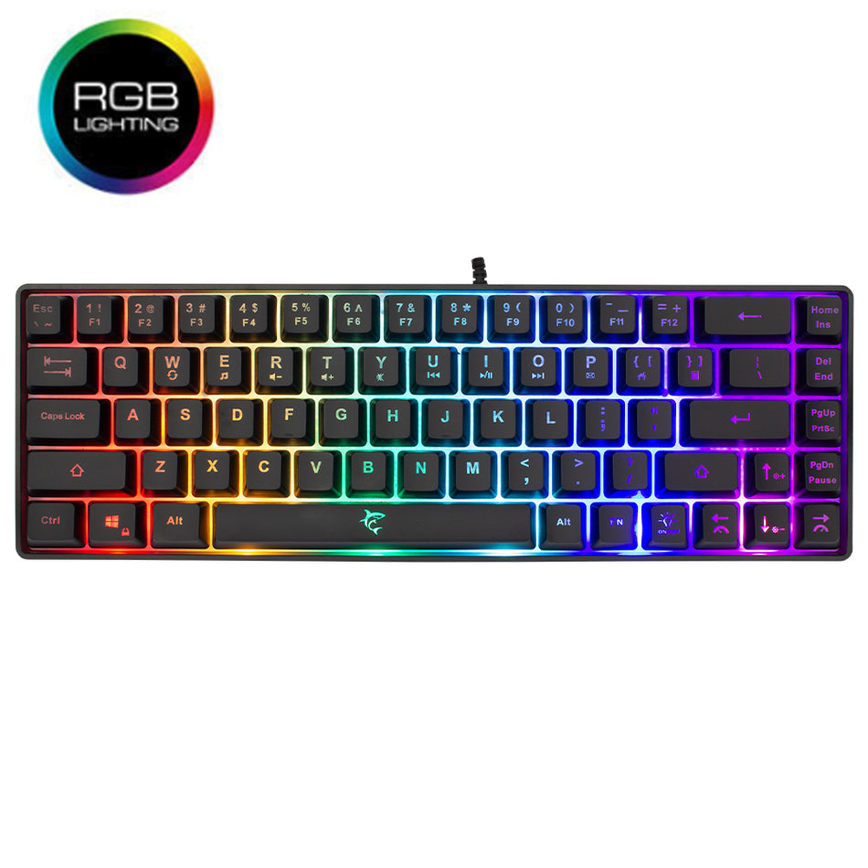 White Shark Rgb Gaming Membrane Keyboard Ronin Black