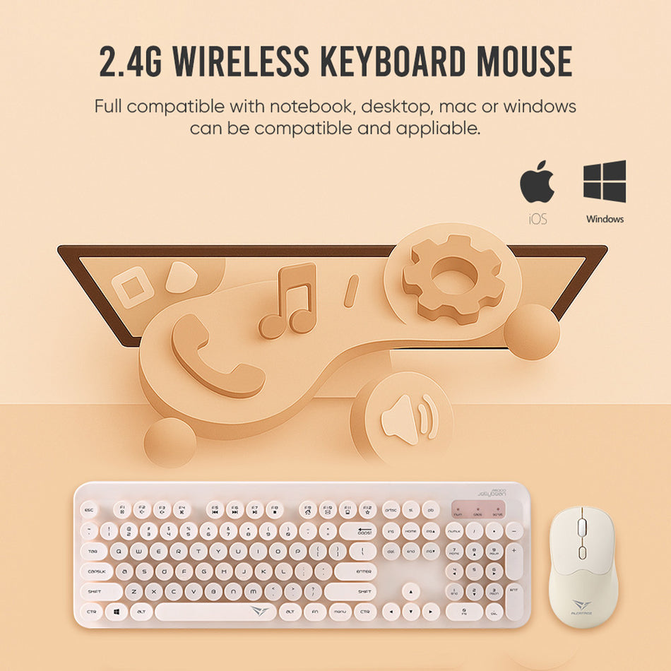ALCATROZ WIRELESS MOUSE AND KEYBOARD JELLYBEAN A5000 LATTE