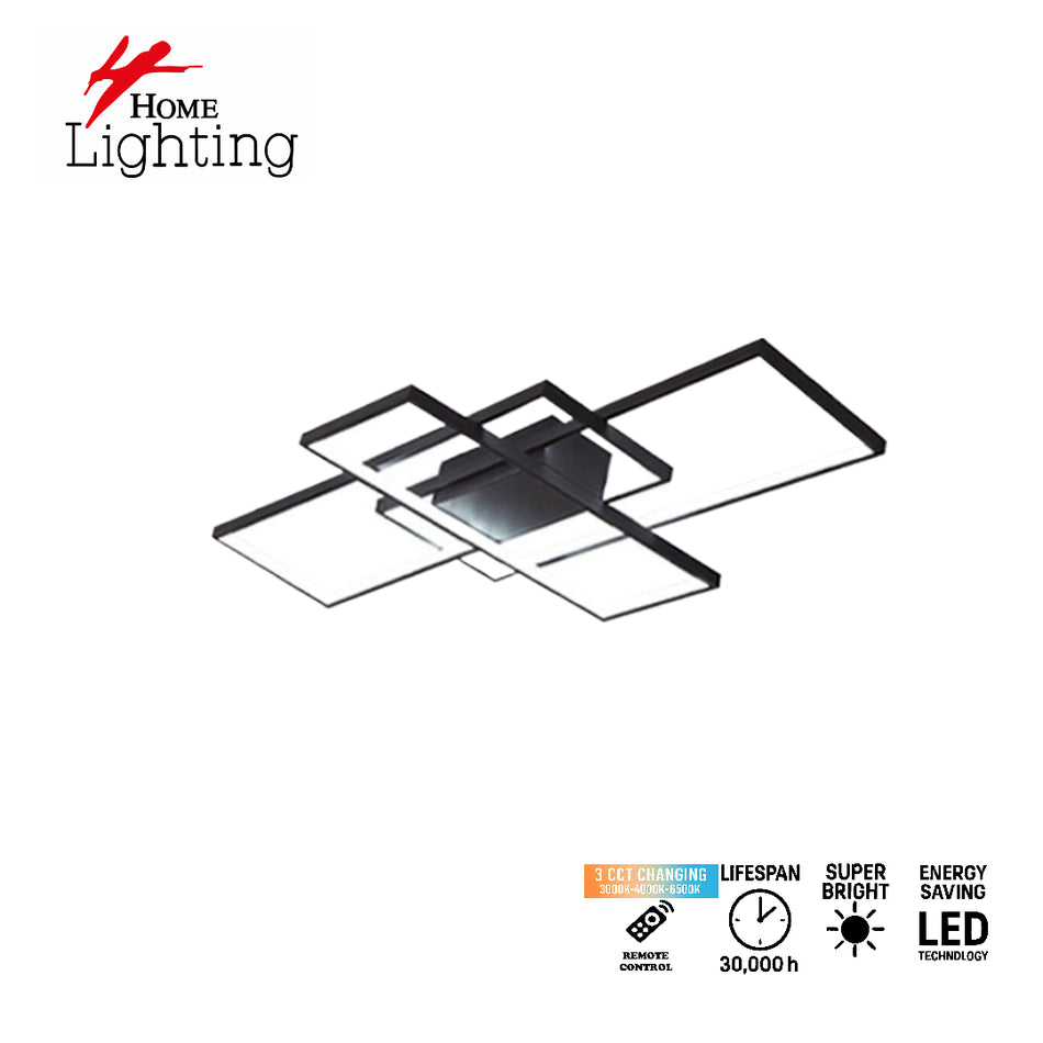 SE LED 4 TESSERA BLACK 86*48*10cm 3CCT WITH MEMORY IP20 50W 2 YEARS WARRANTY Z4