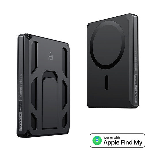 Veger X5 - 6-IN-1 | Apple-certified Find My | Wireless Powerbank | 5000mAh Fast Charging | Magnetic Wallet | 0-90° Adjustable Stand | Iconic Style Μαύρο
