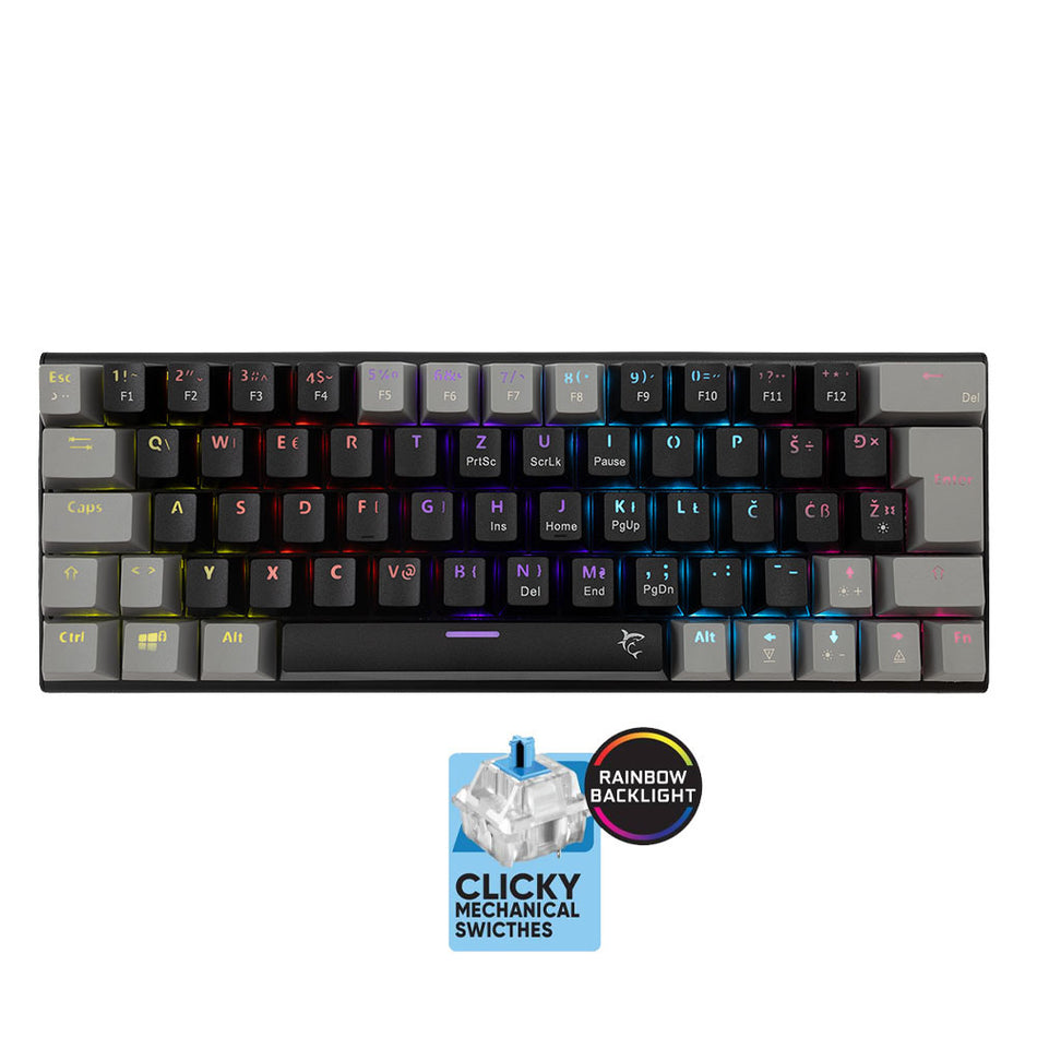White Shark Mechanical Keyboard Gk 002121 V2 Us Blue Switch Wakizashi 2 Black/Grey