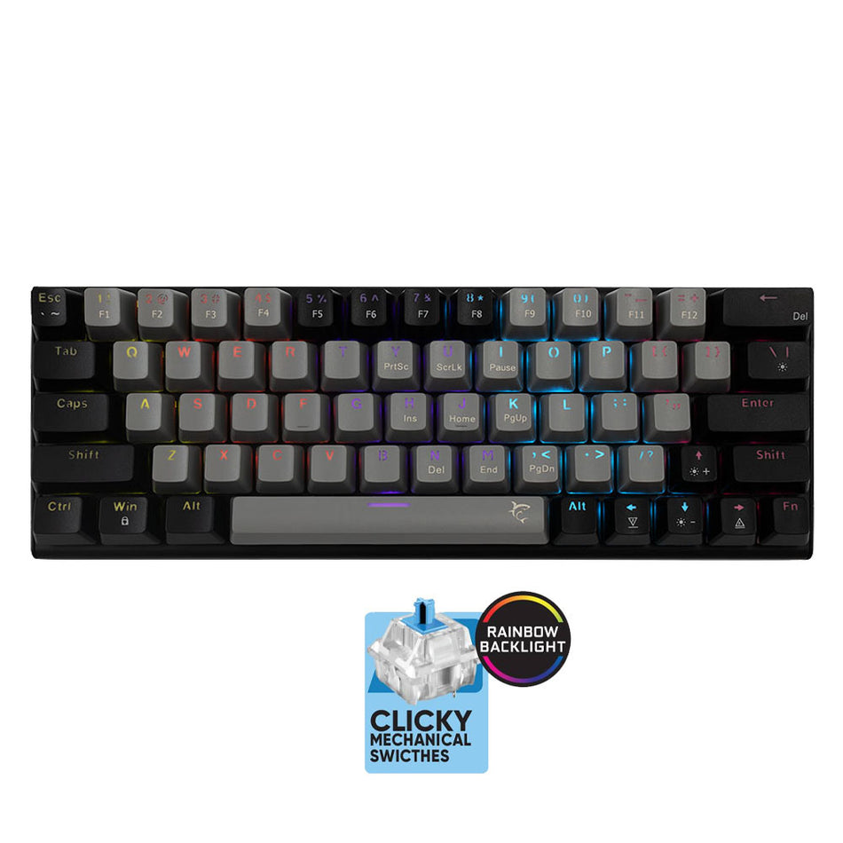 White Shark Mechanical Keyboard Gk 002721 V2 Us Blue Switch Wakizashi 2 Grey/Black