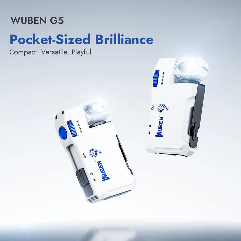 WUBEN G5 Anniversary Edition EDC LED Φακός Χειρός 400 Lumens, 180° Περιστρεφόμενη Κεφαλή, Φακός Τσέπης Με Μαγνήτη Άσπρο