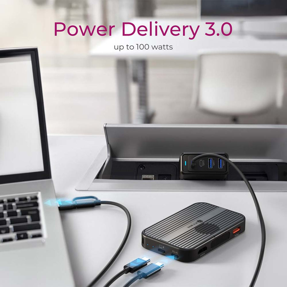 Icy Box 7 In 1 Docking Station With Magnetic M.2 Ssd Bay Black