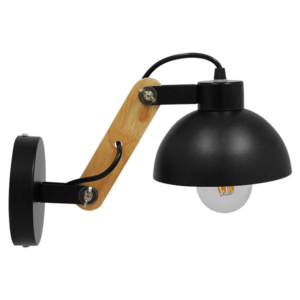 GLOBOSTAR® GRANT 00902 Μοντέρνο Φωτιστικό Τοίχου - Απλίκα με Ντουί 1 x E27 AC 220-240V IP20 - Μαύρο & Μπεζ - Μ15 x Π23 x Υ22cm