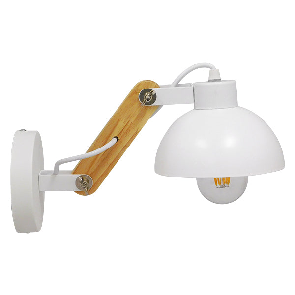 GLOBOSTAR® GRANT 00903 Μοντέρνο Φωτιστικό Τοίχου - Απλίκα με Ντουί 1 x E27 AC 220-240V IP20 - Λευκό & Μπεζ - Μ15 x Π23 x Υ22cm