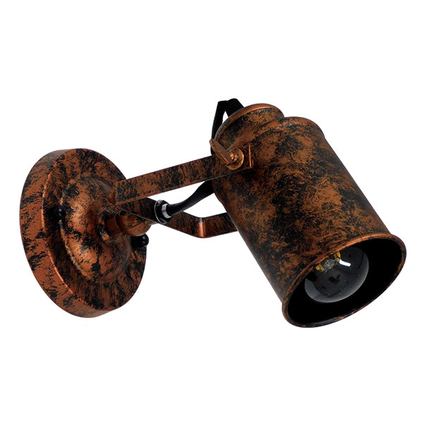 GLOBOSTAR® JAKE 00949 Μοντέρνο Φωτιστικό Τοίχου - Απλίκα με Ντουί 1 x E27 AC 220-240V IP20 - Χάλκινο Εφέ Σκουριάς - Μ9 x Π22 x Υ22cm