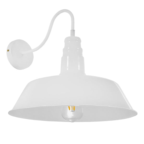 GLOBOSTAR® SORD 01051 Vintage Φωτιστικό Τοίχου - Απλίκα με Ντουί 1 x E27 AC 220-240V IP20 - Λευκό - Μ36 x Π42 x Υ32cm