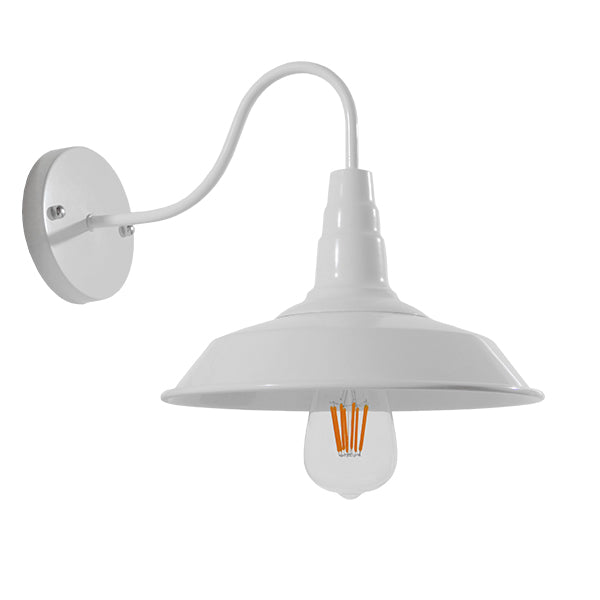 GLOBOSTAR® RAY 01066 Vintage Φωτιστικό Τοίχου - Απλίκα με Ντουί 1 x E27 AC 220-240V IP20 - Λευκό - Μ26 x Π37 x Υ32cm