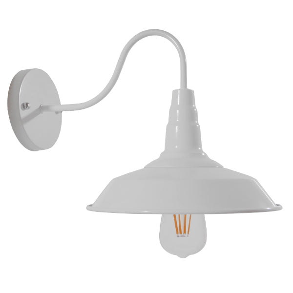 GLOBOSTAR® RAY 01066 Vintage Φωτιστικό Τοίχου - Απλίκα με Ντουί 1 x E27 AC 220-240V IP20 - Λευκό - Μ26 x Π37 x Υ32cm