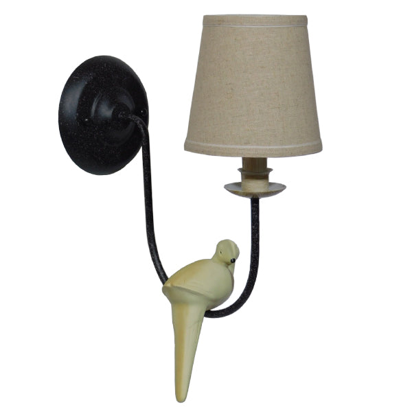 DOVE 01084 Vintage Φωτιστικό Τοίχου - Απλίκα με Ντουί 1 x E14  IP20 - Μαύρο & Μπεζ - Μ30 x Π15 x Υ36cm