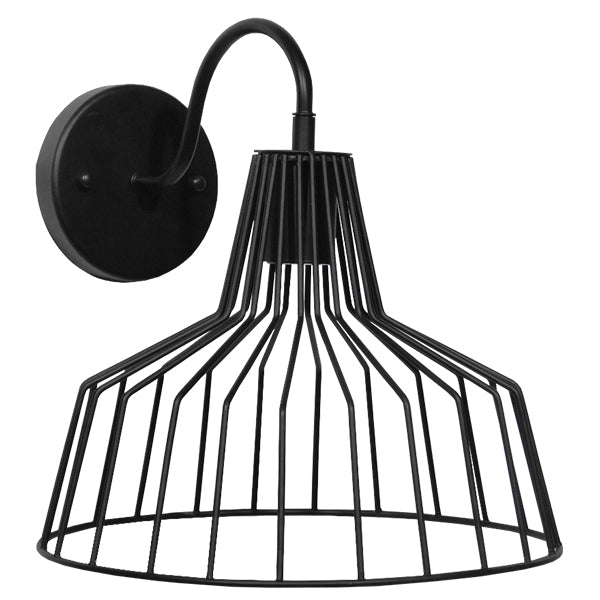 GLOBOSTAR® TRIUMPH 01117 Vintage Φωτιστικό Τοίχου - Απλίκα με Ντουί 1 x E27 AC 220-240V IP20 - Μαύρο - Μ30 x Π36 x Υ30cm