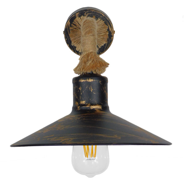 GLOBOSTAR® BRASTA 01131 Vintage Φωτιστικό Τοίχου - Απλίκα με Ντουί 1 x E27 AC 220-240V IP20 - Χάλκινο & Μπεζ - Μ26 x Π42.5 x Υ24cm