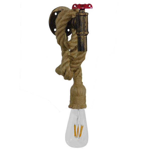 GLOBOSTAR® TROUVER 01183 Vintage Φωτιστικό Τοίχου - Απλίκα με Ντουί 1 x E27 AC 220-240V IP20 - Χάλκινο & Μπεζ - Μ14 x Π16 x Υ50cm