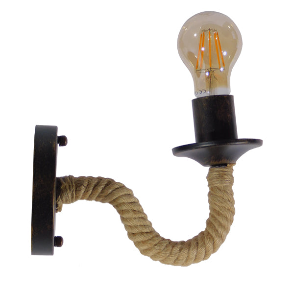 DAKER 01184 Vintage Φωτιστικό Τοίχου - Απλίκα με Ντουί 1 x E27  IP20 - Χάλκινο Εφέ Σκουριάς & Μπεζ - Μ21 x Π12 x Υ16cm