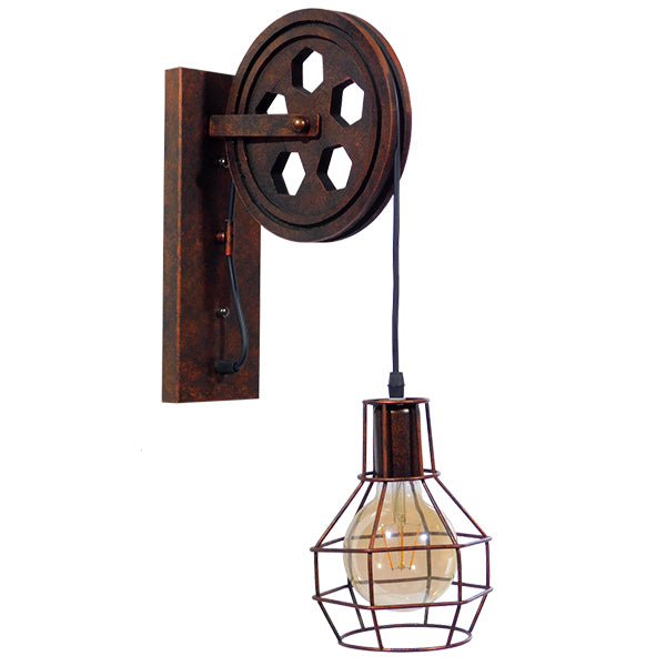 Rydon 01216 Iluminare de perete industrială vintage Simplificată Single MRUSC MRUGĂ BLill metalică φ15 x m24 x π15 x y70cm
