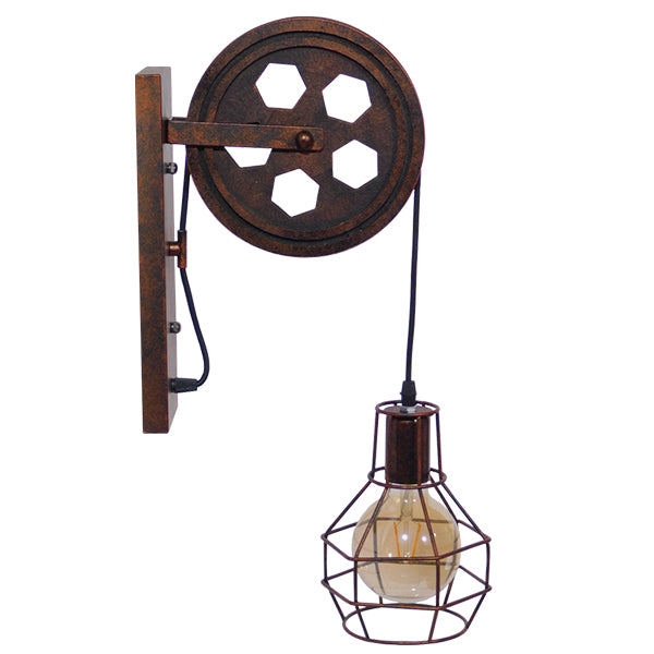 Rydon 01216 Iluminare de perete industrială vintage Simplificată Single MRUSC MRUGĂ BLill metalică φ15 x m24 x π15 x y70cm