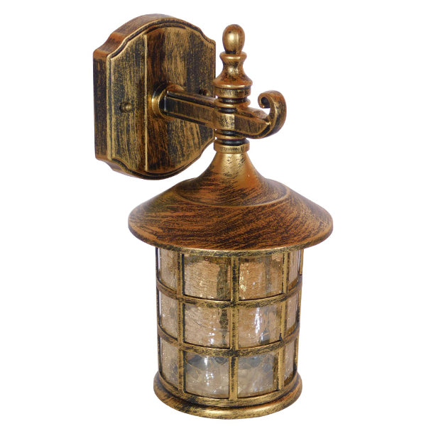 GLOBOSTAR® PHAROS 01228 Vintage Φωτιστικό Τοίχου - Απλίκα με Ντουί 1 x E27 AC 220-240V IP20 - Μπρούτζινο Εφέ Σκουριάς - Μ17 x Π19 x Υ29cm