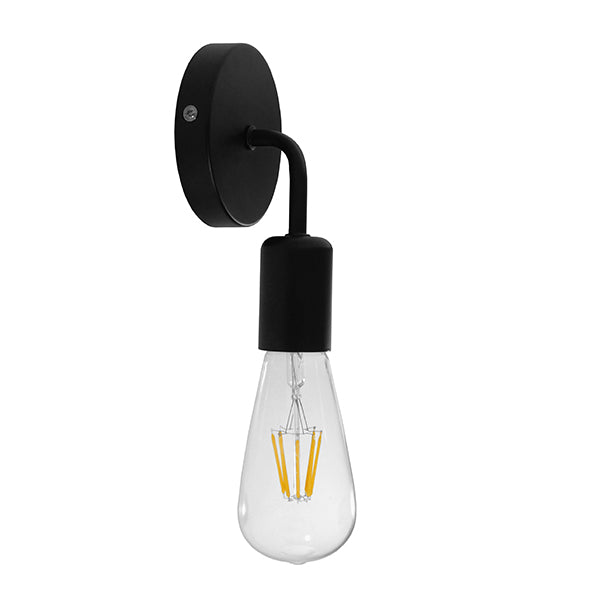 GLOBOSTAR® DON 01396 Vintage Φωτιστικό Τοίχου - Απλίκα με Ντουί 1 x E27 AC 220-240V IP20 - Μαύρο - Μ10 x Π7 x Υ16cm
