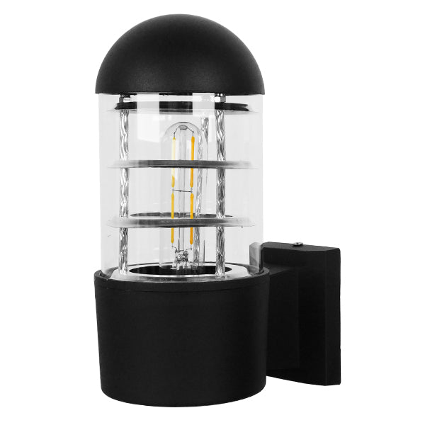 GLOBOSTAR® NEWI 01419 Μοντέρνο Φωτιστικό Τοίχου - Απλίκα με Ντουί 1 x E27 AC 220-240V IP20 - Μαύρο - Μ11 x Π17 x Υ25cm