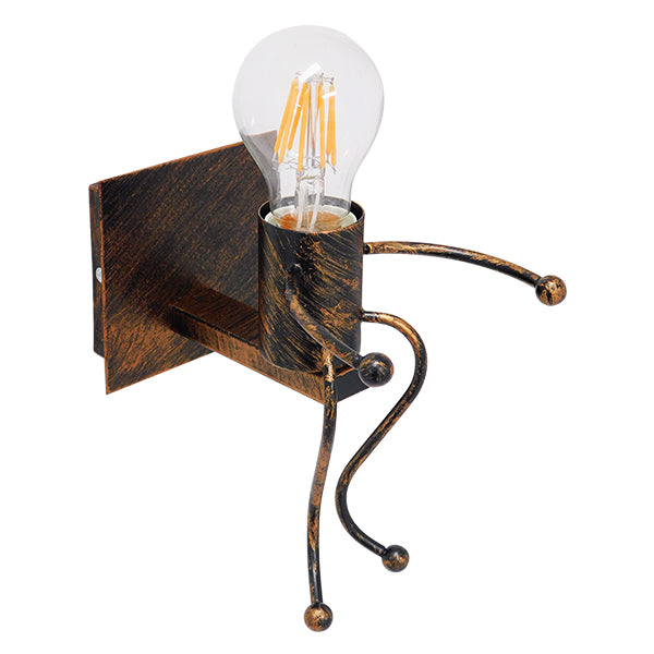 Little 01592 Iluminare modernă de perete simplificată single rugină maro metalică