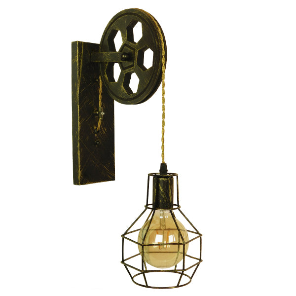Form 01659 Iluminare industrială de perete vintage Simplificată din lemn din lemn de bronz simplificat φ15 x y70cm