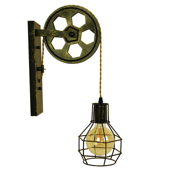 Form 01659 Iluminare industrială de perete vintage Simplificată din lemn din lemn de bronz simplificat φ15 x y70cm