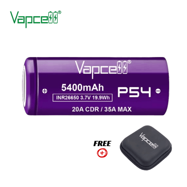 Vapcell® Επαναφορτιζόμενη Μπαταρία INR26650 P54 5400mAh 3.7V 20A/35A 1τμχ