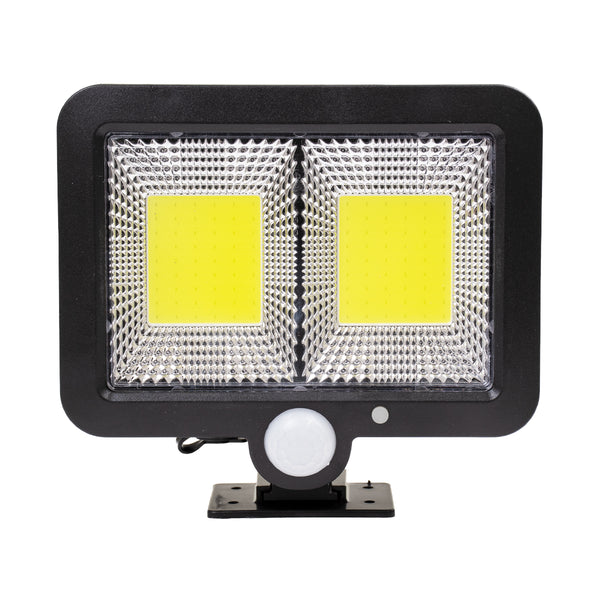 71461 Proiector cu LED -uri solare autonome 108 2 x cob 25w 1400lm, baterie de 2400mAh, senzor de zi/noapte, senzor de mișcare, impermeabil