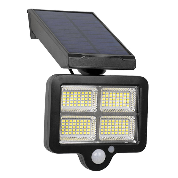 71483 Αυτόνομος Ηλιακός Προβολέας LED SMD 20W 1500lm με Ενσωματωμένη Μπαταρία 2400mAh - Φωτοβολταϊκό Πάνελ με Αισθητήρα Ημέρας-Νύχτας - PIR Αισθητήρα Κίνησης και Ασύρματο Χειριστήριο IR Αδιάβροχο IP65 Ψυχρό Λευκό 6000K