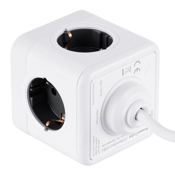 Travel PowerCube Pro Certified 79639 cu 6 locuri cu 6 locuri cu 1,5 m Calod, 4 prize de siguranță pentru copii Schuko AC 220-240V și 2 USB Max 2.1A/DC 5V, MAX LOAD 3680W/16A