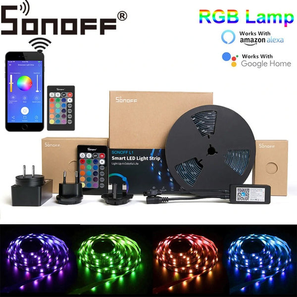 80024 Sonoff L1-5M-EU-GR-R2, Wi-Fi Smart RGB LED LIGE Set 5m, IP65 impermeabil