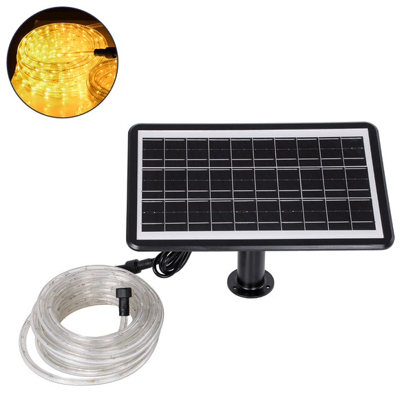 Set solar de 10m LED-uri 11W 770 lumeni, baterie de 10000mAh, senzor de zi-noapte, IP65 impermeabil