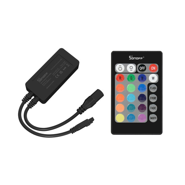 Sonoff L2-C IR Controller cu 24 de taste WiFi 2,4 GHz și Bluetooth DC 5-12V Max 36W (bateria inclusă 1 x 3V CR2025)